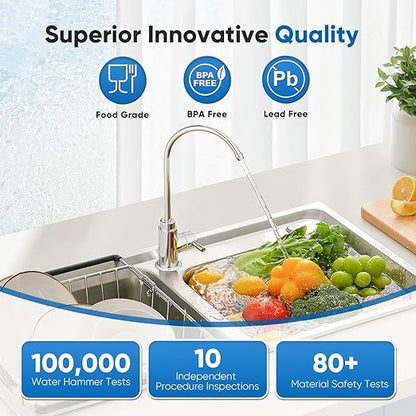 PUREPLUS WFC5300A Under Sink Water Filter, 22000 Gallons, 99.99% Chlorine Reduction, NSF/ANSI Certified, Replacement for WFS5300A Under Counter Water Filtration System