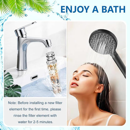Water Filter Compatible with SR SUN RISE Handheld Shower Head | 2-Pack for Hard Water Remove Chlorine and Harmful Substances by Khotilong.
