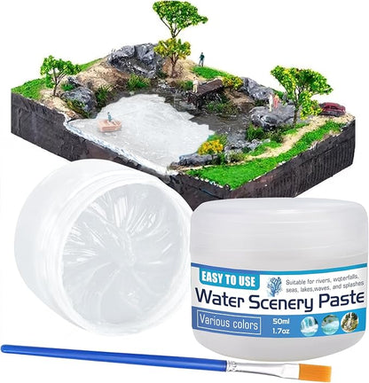 50ml Water Scenery Paster, Paint Mediums & Additives, Water Effect Paste, Suitable For Rivers, Oceans, Lakes, Static Scenes - Model For Aquariums (White)