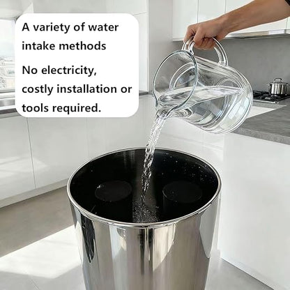 2.25G Ultra-Filtration Gravity Water Filter System, 304 Stainless Steel Countertop System with 2 Filters, Metal Faucet, Handle & 2 Leak-Proof Valves, NSF/ANSI 42 Certified, Removes 99% of Chlorine