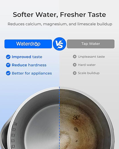 Waterdrop ED11W Rechargeable Water Filter Dispenser, 5-Stage Long-Life Instant Electric Powerful Pitcher, Reduce 70+ Contaminants, Soften Water, 15-Cup Portable Countertop System, Does not Lower TDS