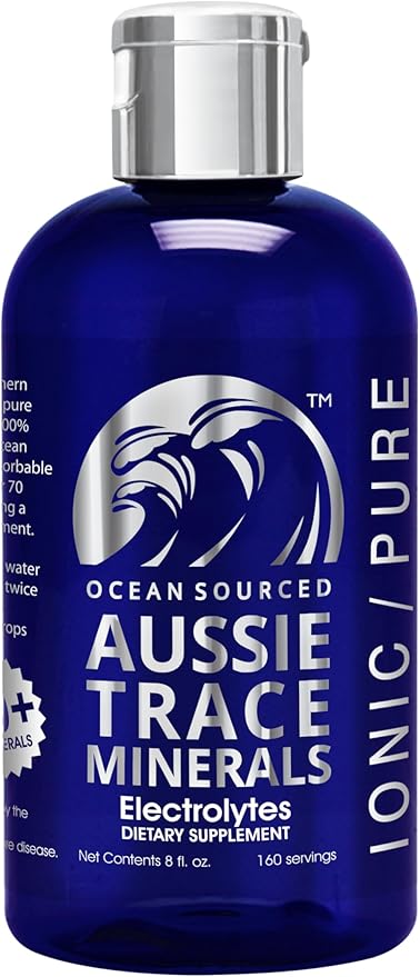 Aussie Trace Minerals - Magnesium Rich, Low Sodium, Complete Electrolyte Drops for Hydration, Energy & Recovery - 8oz / 240ml Liquid Supplement - Vegan, Keto Friendly