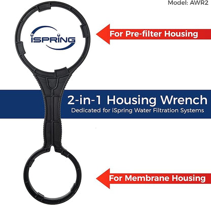iSpring AWR2 2-in-1 Reverse Osmosis Pre-Filter Housing and RO Membrane Canister Wrench