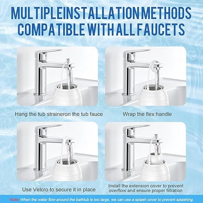 Bath Water Filter for Tub Fauce,10-Stage Bathtub Filter with Vitamin C.Eliminates Chlorine,Impurities,Softens Hard Water for Skin & Hair Care,BPA-Free+pH Balance,3000Gal Capacity (Porcelain White)