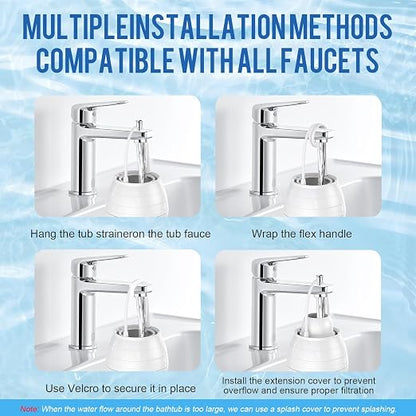 Bath Water Filter for Tub Fauce,10-Stage Bathtub Filter with Vitamin C.Eliminates Chlorine,Impurities,Softens Hard Water for Skin & Hair Care,BPA-Free+pH Balance,3000Gal Capacity Easy Instal