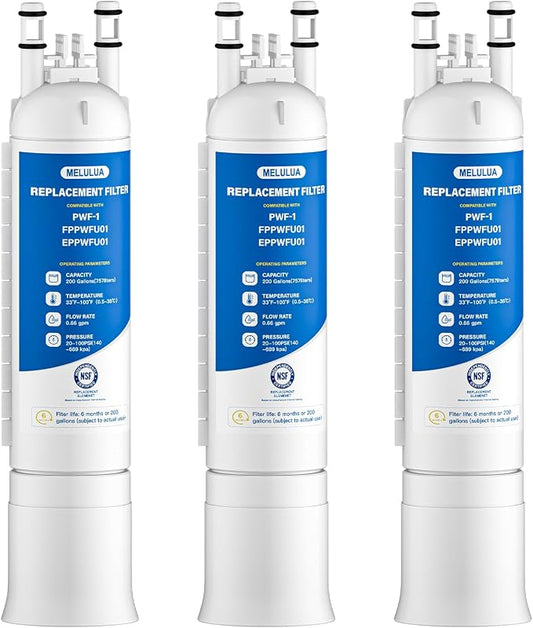 FPPWFU01 Water Filter Replacement Compatible with Frigidaire FPPWFU01 Water Filter, EPPWFU01, PurePour PWF-1, EPPWF01 PureAdvantage PWF-1 (3 PCS)