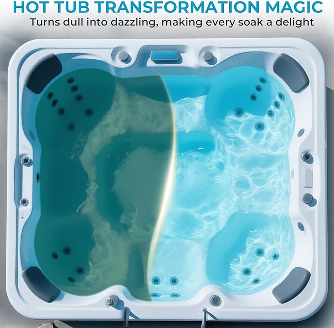 Non-Chlorine Spa Shock for Hot Tub -2.2 lbs×8 Packs, Chlorine-Free Shock Oxidizer Treatment for Hot Tubs, Spas and Swimming Pools, Fast Acting Oxidizing Shock for Crystal Clear Water, 17.6 lbs