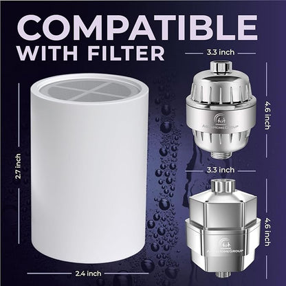 AquaHomeGroup Vitamin C + E + A Shower Filter Replacement Cartridge with Aroma Granules (Lavender) - Reduces Chlorine, Supports Skin & Hair Health - Compatible with Similar 15 20 Stage Filters