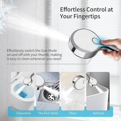 Filtered Shower Head with Handheld, 9 Spray Mode High Pressure Shower Head with 4 Filters, Hard Water Filter Showerhead - Remove Chlorine, Chrome