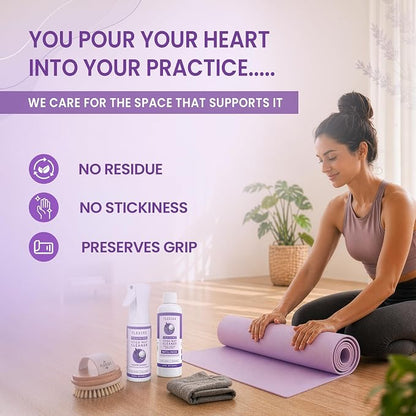 Flexies Foaming Yoga Mat Cleaner Refill Pack | Plant-Based Foaming Spray | Deep Cleans Yoga and Pilates Mats, 6.76 fl oz, Lavender
