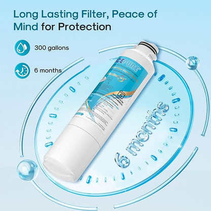 ICEPURE Alkaline DA29-00020B Refrigerator Water Filter Replacement for Samsung HAF-CIN/EXP HAF-CIN, DA29-00020A/B, DA29-00020B-1, 46-9101, RF28HMEDBSR, RF263BEAESR, HDX FMS-2, Enhances PH, 5Pack