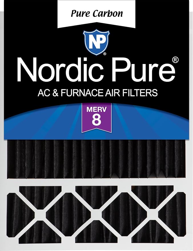 Nordic Pure 20x25x5 Honeywell/Lennox Replacement MERV 8 Air Filter 1 Pack | Actual Size: 19 7/8 x 24 7/8 x 4 3/8 Made in USA, Pleated HVAC Odor Filtration, Pet, Cooking & Household Smell Control