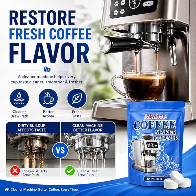 Coffee Maker Descaling Solution for Keurig, Nespresso, Ninja, Breville, Delonghi, Miele - Coffee Machine Cleaner Descaler Tablets with Individually Wrapped - Removes Limescale & Hard Water Buildup