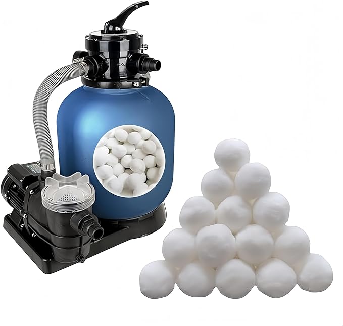3 lbs Pool Filter Balls Eco-Friendly Fiber Filter Media for Swimming Pool Sand Filters (Equals 50kg/100lbs Pool Filter Sand) (3, Pounds)