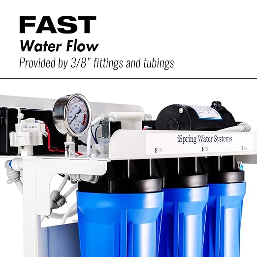 iSpring RCB3P Reverse Osmosis RO Water Filtration System, 300 GPD, Tankless & T20M 20 Gallon Pre-Pressurized Tank for Reverse Osmosis Systems with 14 gallons of Water Storage Capacity