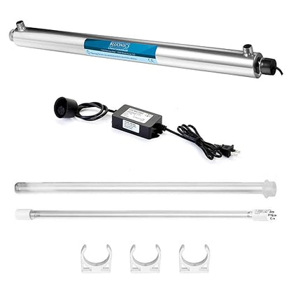 UV Water Filter Whole House Purifier System 55W Ultraviolet Light Lamp, 110V, 12GPM Flow Rate, 3/4 inch NPT Inlet Outlet Purification by Bluonics