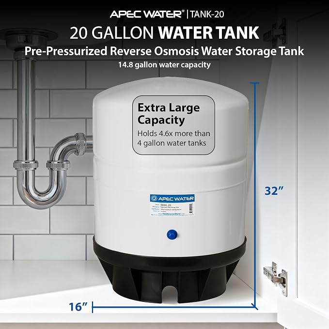 APEC TANK-20 20 Gallon Pre-pressurized Reverse Osmosis Water Storage Tank