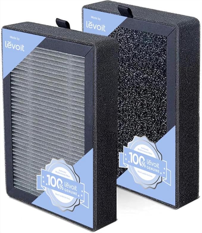 Levoit LV-H128 Air Purifier Genuine Replacement Filter, 1 Pack | AHAM VERIFIDE, Capture Dust, Smoke, Pollen, Activated Carbon, 3-Stage Filtration System, 2-Piece Set, LV-H128-RF