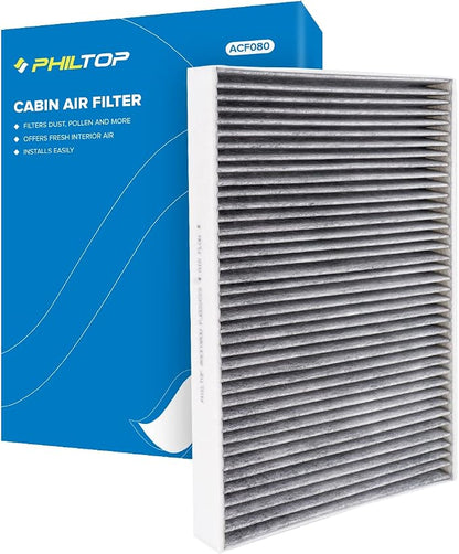 PHILTOP HEPA Cabin Air Filter w/Activated Carbon, Compatible with CF12211 Audi Q5, Q7, A4 Quattro, A6 Quattro, Q8, A5 Sportback, SQ5, A5 Quattro, A4, e-tron Quattro, Q5 Sportback, Q5 PHEV, S4