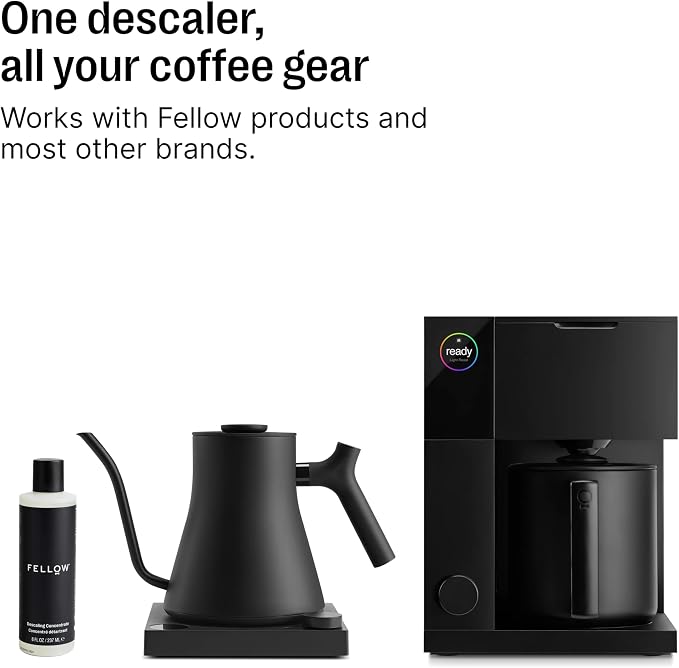 Fellow 8 oz Descaler for Coffee Makers & Espresso Machines - Liquid Descaling Solution for Kettles, Removes Limescale & Mineral Buildup, Compatible with Breville, Keurig, Nespresso, Delonghi
