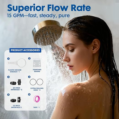 Whole House Water Softener System + Extra 1 Pack Replacement Cartridge, 3/4'' FNPT Highly Reduces Hardness, Limescale, Chlorine & Odor, Delivers Pure & Healthy Water| Protect Appliances