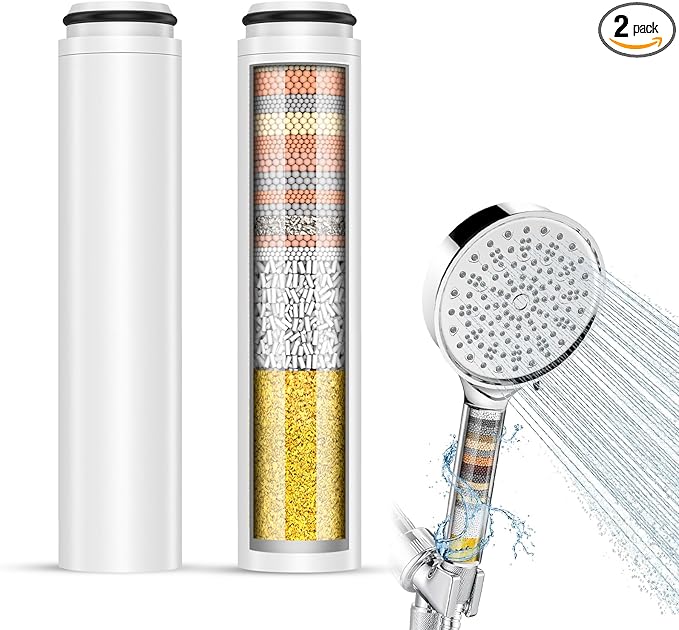 2 Pack Shower Filter Replacement Compatible with Cobbe® Handheld Shower Head, 20-layer Shower Filter Replacement for Hard Water,Remove Chlorine and Harmful Substances