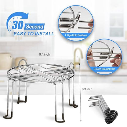 Countertop Water Filter Stand - Detachable Stainless Steel Stand Suitable for Most Brand Gravity Fed Water Filter System,9.4" Diameter by 6.3" Tall,Includes Gray Waterproof Pads and Storage Bags