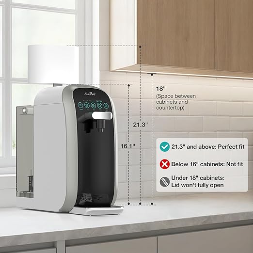 SimPure Y7P-BW UV Countertop Reverse Osmosis Water Filter, NSF/ANSI 58 Certified, 5 Stage RO Water Filtration System, Water Purifier for Home, No Installation, 4: 1 Pure to Drain, Classic Pure Taste