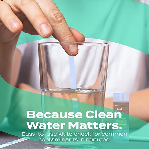 2San Home Water Test, 8-in-1 Water Testing for Bacteria, Lead, Iron, Copper, pH, Chlorine, Hardness, Nitrites, Easy At-Home Use for Tap & Well Water, Fast, Reliable Results Without a Lab