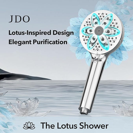 6-Setting Filtered Handheld Shower Head, JDO High Pressure Shower Head with Replaceable Filter Cartridge 4.7 Inch Detachable Showerhead for Chlorine Hard Water Removal 59 Inch Stainless Steel Hose