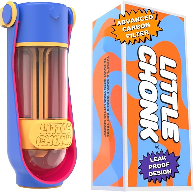 Lil Gulp Dog Water Bottle 15 Fl oz Portable Travel Bottle (Power Punch) | Advanced Carbon Filtration for Safe Filtered Water on the Go, BPA-Free, Leak-Proof, Retractable Spout, Walks, Hiking, Camping