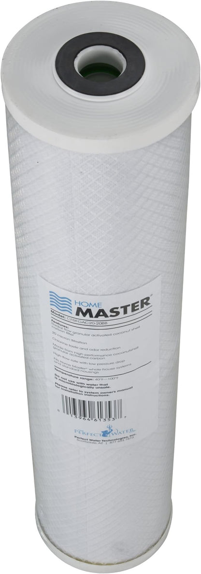 Home Master CFRFGAC20-20BB Replacement Whole House Water Filter, High Flow 20gpm, Radial Flow GAC Carbon 20" x 4.5" Fits Big Blue