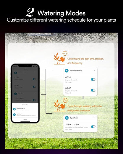 Lumary WiFi Water Timer for Garden Hose w/Hub Brass Inlet, Work with Alexa | Brass Inlet, Support Rain Delay/Remote/Auto/Manual, Battery Sprinkler Timer for Drip Irrigation System, Programmable Faucet