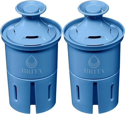 Brita Filter Replacements for Water Pitchers and Dispensers, Elite, NSF Certified to Remove 99% of Lead, 2 Count, Blue