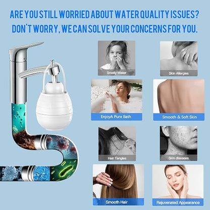 Bath Water Filter for Tub Fauce,10-Stage Bathtub Filter with Vitamin C.Eliminates Chlorine,Impurities,Softens Hard Water for Skin & Hair Care,BPA-Free+pH Balance,3000Gal Capacity Easy Instal