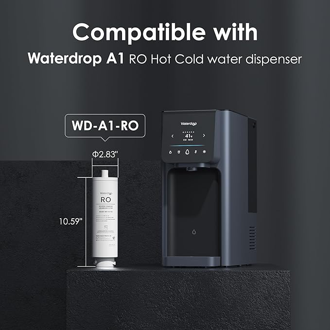 Waterdrop A1-RO Filter, Replacement for Waterdrop A1 Reverse Osmosis Hot Cold water Dispenser, 12-month Lifetime