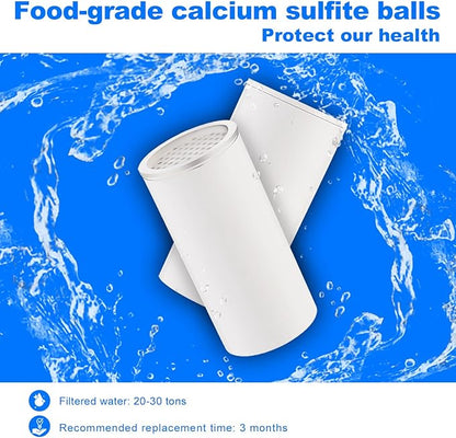 High Pressure Overhead Shower Head Filter Replacement Cartridge | Reduces Chemical & Chlorine | Healthier Hair & Skin | 2 Pack