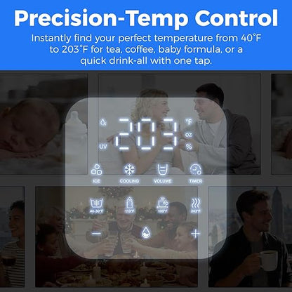 3-in-1 Water Dispenser with Ice Maker - Coffee Maker Countertop Bullet Ice Maker with 12H Timer, Hot/Cold/Warm Adjustable Volume Water, K-Cup® Ground Coffee Brewer for Home Office Studio Gift