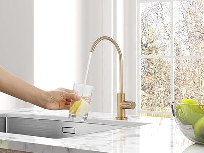 AguaStella AS09CPB Champagne Bronze Stainless Steel Kitchen Water Filter Faucet RO Faucet for Most Reverse Osmosis Units or Water Filtration System in Non-Air Gap