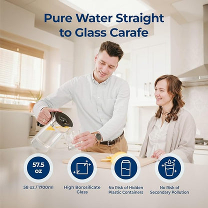 Bluevua RO100ROPOT(UV) Reverse Osmosis System Countertop Water Filter, with One Extra ROPOT Replacement Carafe, Bundle