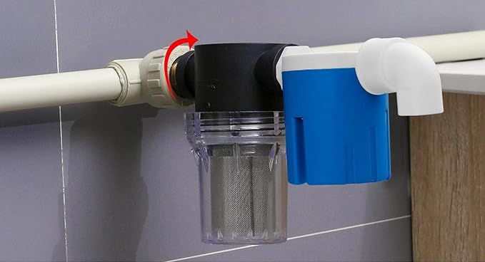1/2" 80 Mesh Female Water Filter, Twist-On Pipe Strainer | Nylon PA66 Cover, PC Bowl, 304 Stainless Screen