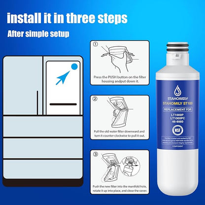 ADQ747935 Water Filter Replacement for LG Water Filter LT1000P/PC/PCS, AGF80300704, LMXS28626S, LMXS30796S, ADQ74793501, ADQ75795105 with LT120F Air Filter, 3 Combo | Compatible with LG LT1000P/PC/PCS ThinQ AGF80300704, LMXS28626S, LMXS30796S, ADQ74793...