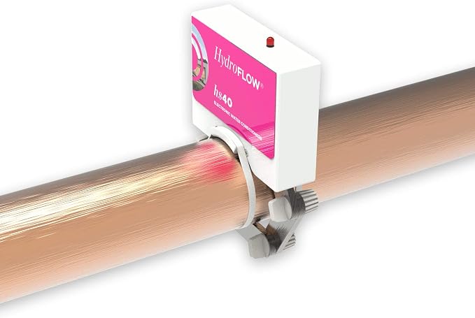 HydroFLOW HS40 | Eco Friendly Alternative to Salt Water Softeners | Descaler for Large Homes & Chemical Reducer for Residential Pools | Fits Pipes Up to 2.5" Outer Diameter