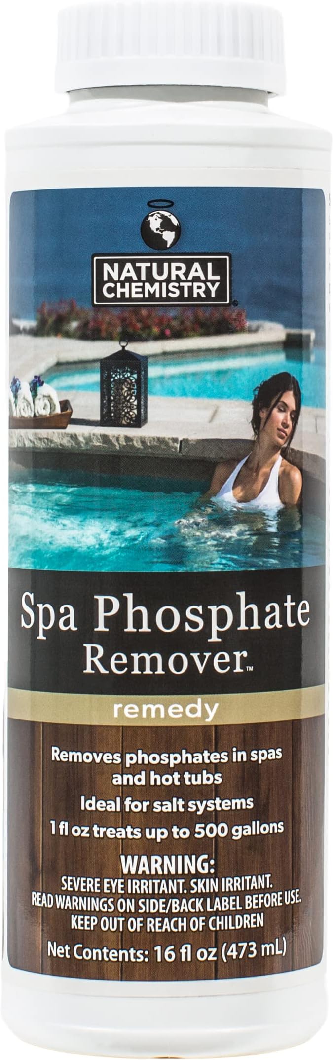 Natural Chemistry Spa Phosphate Remover, 1 Pint, Removes Phosphates in Spas and Hot Tubs, Ideal for Salt Systems, Maintains Low Levels of Phosphates