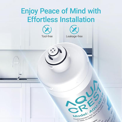 AQUA CREST H-300 Under Sink Water Filter, Replacement for Everpure H-300, H-300-NXT, 7CB5, EV9270-71, EV9270-72, EV9618-11, EV9855-50, EV9282-01, NSF/ANSI 42 Certified, 24000 Gallons