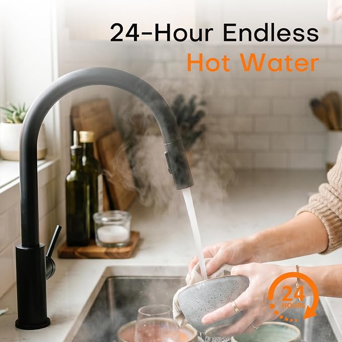 9kW Tankless Water Heater Electric 240V, On-Demand Instant Hot Water | Automatically Maintains Water Temperature Instant Water Heater Under Sink Self-Modulating Technology ETL Certified Eco