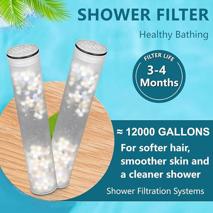 Shower Filter compatible with MakeFit SSJ781/DSSJ781/ DSSJ781-01/DSS1581& HOPOPRO HSF-002 Shower Head Filter Replacement (15 Stage Filters),for Hard Water - Filters Chlorine -4 Pack