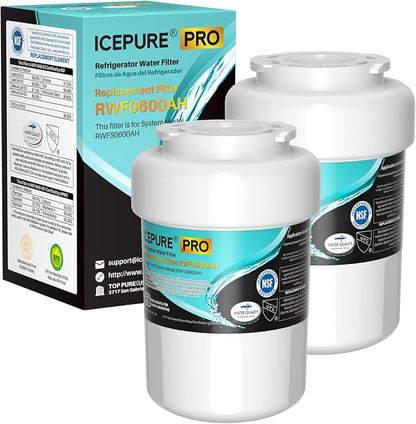 ICEPURE PRO RWF0600AH NSF/ANSI 401 NSF/ANSI 53 Certified Replacement For GE MWF Refrigerator Water Filter, MWFINT, MWFA, HDX FMG-1, GSE25GSHECSS, 46-9991, GSH25JSDDSS, GSHS6LGBBHSS, PC75009, 2PACK