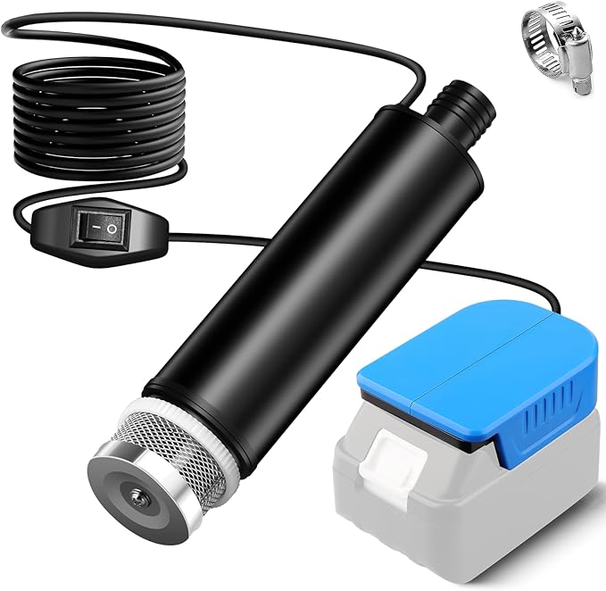 Water Transfer Pump Compatible with Makita 18V Battery, 635GPH 12V Submersible Water Pump with Sediment Filters, for Pool Draining, Garden, Pond, Deep Well (Tool Only)