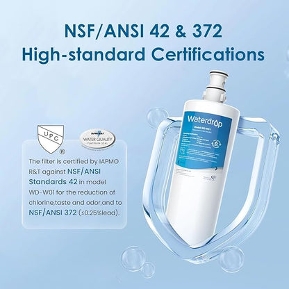Waterdrop 3US-AF01 Under Sink Water Filter, Replacement for Standard Filtrete® 3US-AF01, 3US-AS01, Aqua-Pure AP Easy C-CS-FF, WHCF-SRC, WHCF-SUFC, WHCF-SUF, NSF/ANSI 42 Certified, 1 Pack